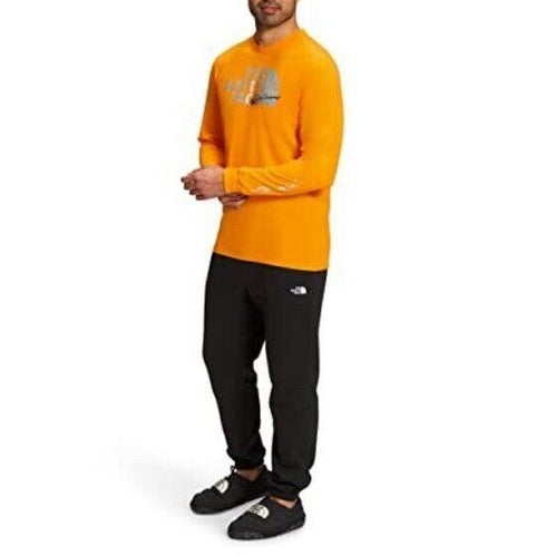 The North Face Long Sleeve Cotton Graphic Tee in Cone Orange Size Small